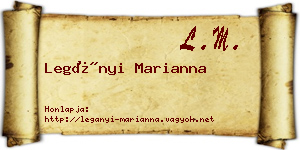 Legányi Marianna névjegykártya
